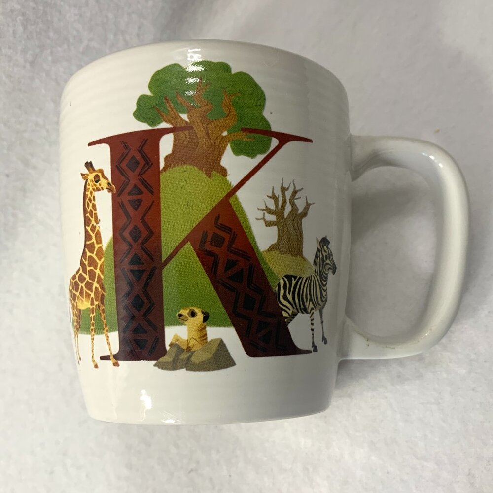 Disney Parks ABC Collection Coffee Mug Letter “K is for Killimanjaro Safaris”